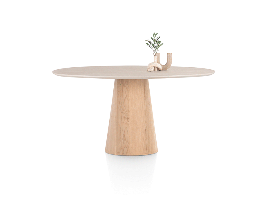 Tafel Aras: kegelvormige poten in eikenfineer