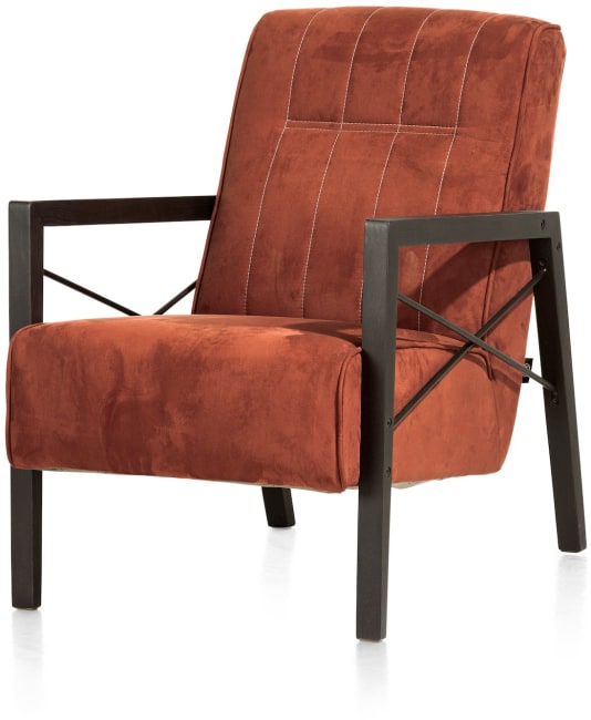Henders and Hazel - Northon - Natuurlijk - fauteuil met houten arm vintage clay / white / black
