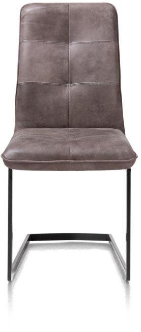 Henders & Hazel - Milan Leder - Industriel - chaise - pied noir traineau carre