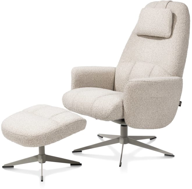 Henders & Hazel - Torino - fauteuil (incl. pouf) - silk grey
