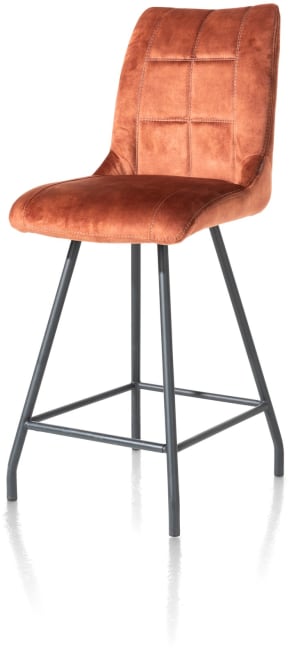 Henders and Hazel - Mischa - Modern - barstoel - 4-poots + greep - stof Karese - koper
