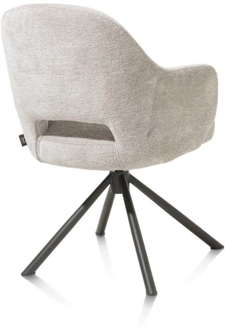 Henders & Hazel - Nikolas - chaise à accoudoirs - pied central pivotante