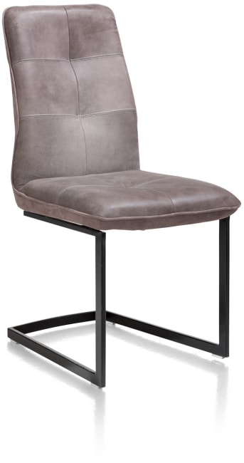 Henders & Hazel - Milan Leder - Industriel - chaise - pied noir traineau carre