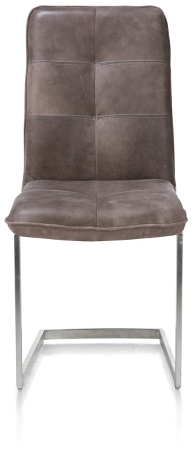 Henders & Hazel - Milan Leder - Industriel - chaise - pied traineau inox carre