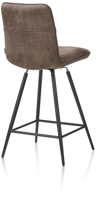 Henders and Hazel - Milan Leder - Industrieel - barstoel met draai-systeem - zwart frame