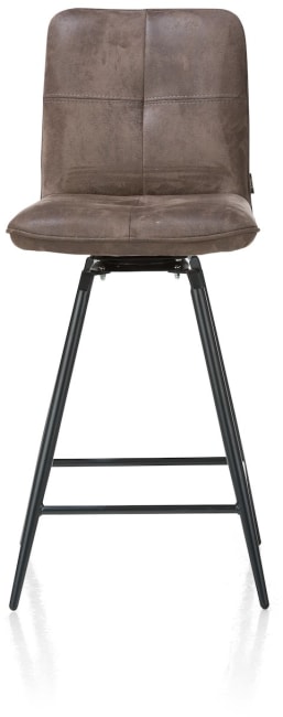 Henders and Hazel - Milan Leder - Industrieel - barstoel met draai-systeem - zwart frame