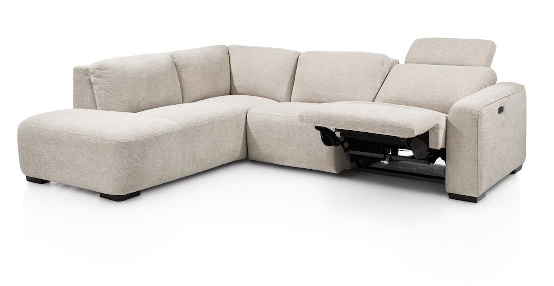 Happy@Home - Babette - Banken - 3 zits arm rechts electrisch + 1 hoofdsteun - ottomane big links