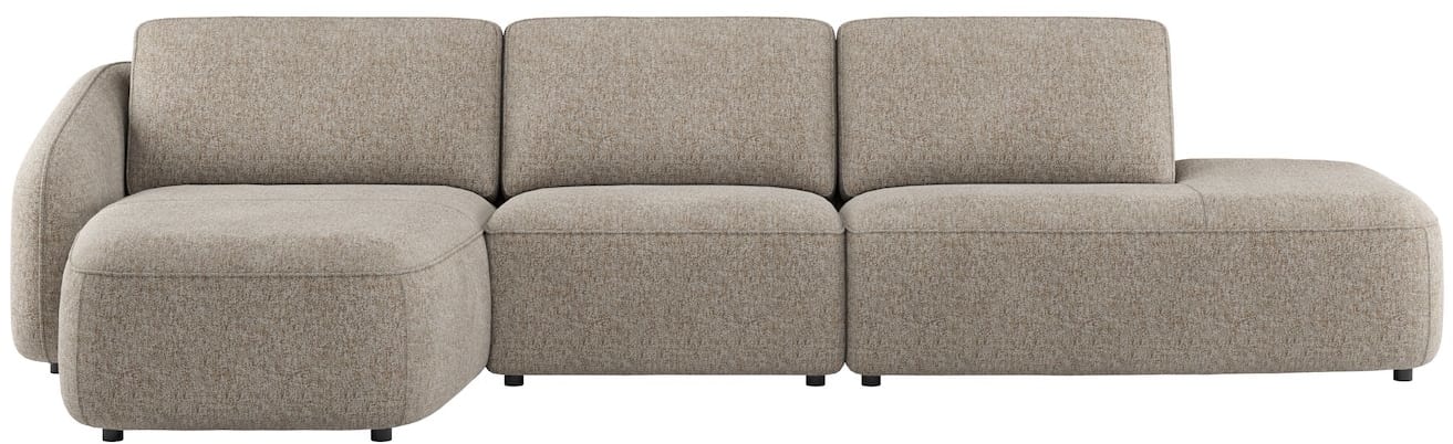 XOOON - Merano - Banken - Longchair links ronde arm - 1 zits zonder armen - ottomane small rechts