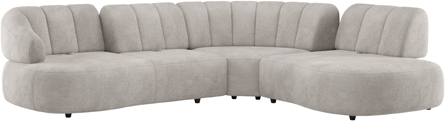 H&H - Coimbra - Canapés - 2,5 places accoudoir gauche reglable - grande element d&#39;angle - petite ottomane droite reglable