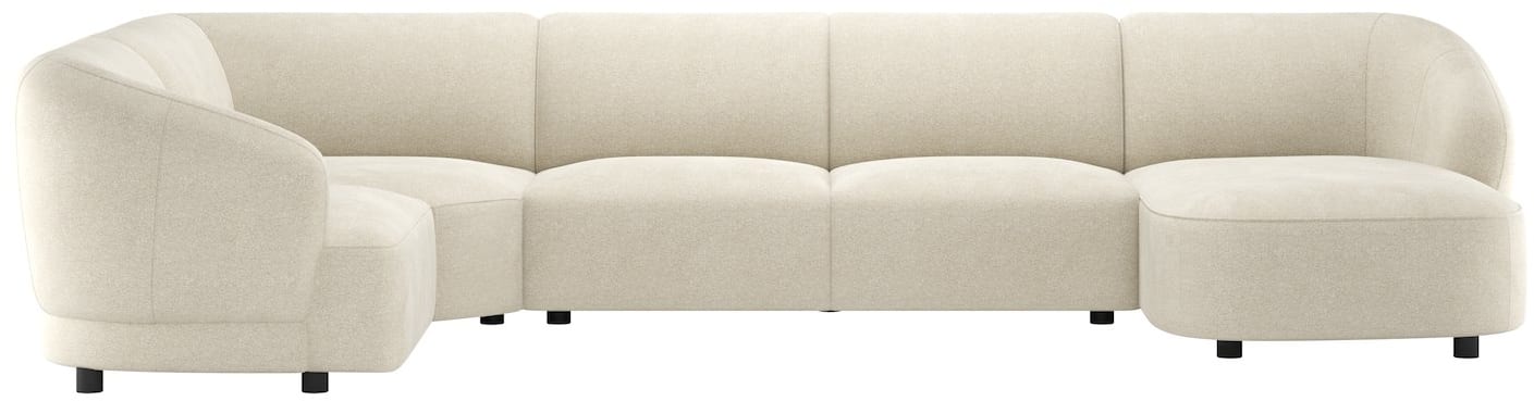 XOOON - Cervo - Banken - 1 zits arm links - hoek big - 2,5 zits zonder armen - longchair gebogen rechts