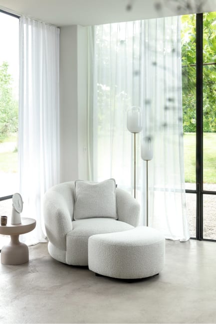 XOOON - Cervos - fauteuil pivotant - rond 100cm incl. 1 coussin 45x45