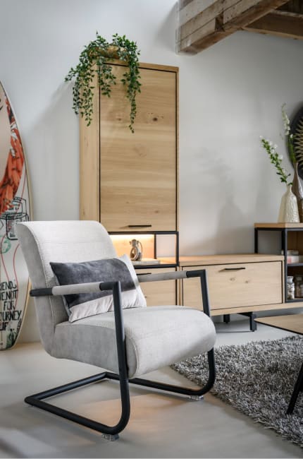 Henders and Hazel - Angelica - Industrieel - bijzetfauteuil + zwart frame (ROB)