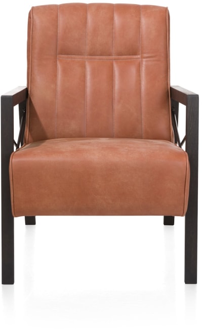 Henders and Hazel - Northon - Natuurlijk - fauteuil met houten arm vintage clay / white / black