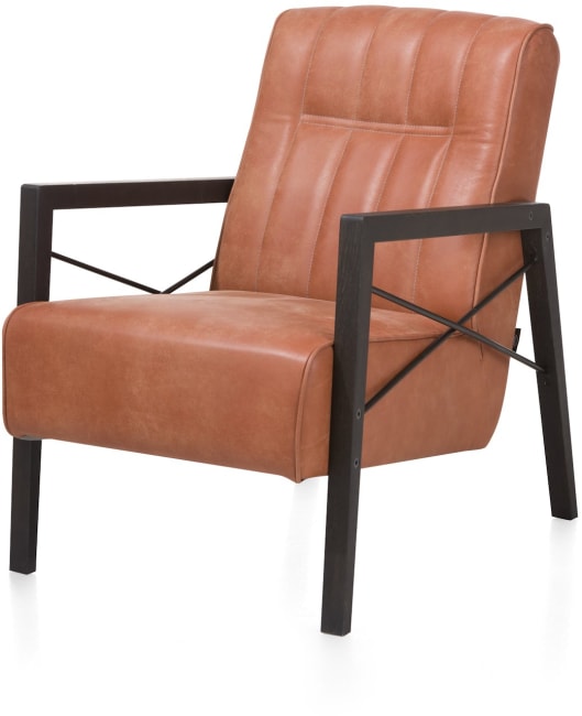 Henders and Hazel - Northon - Natuurlijk - fauteuil met houten arm vintage clay / white / black