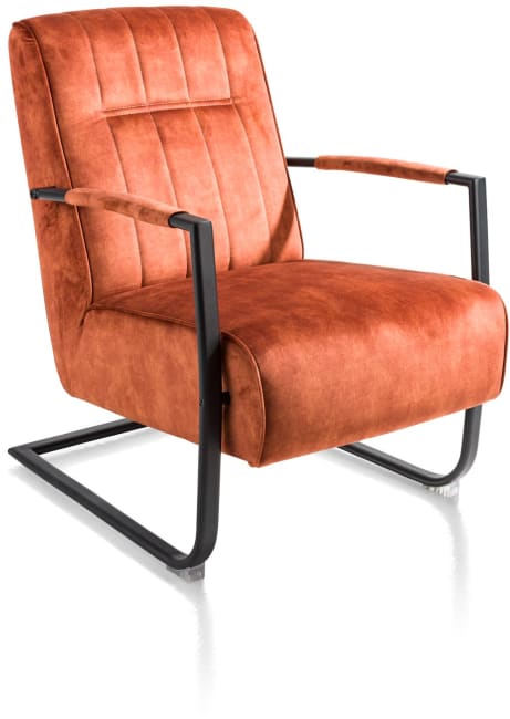 Henders and Hazel - Northon - Natuurlijk - fauteuil met swing-frame metaal zwart