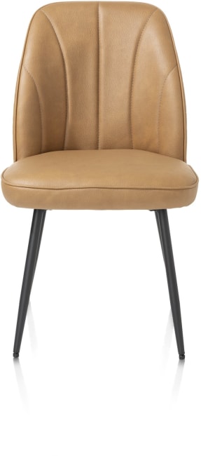 Henders and Hazel - Leo - eetkamerstoel - frame rough off black (ROB) - stof Pala - Okergeel