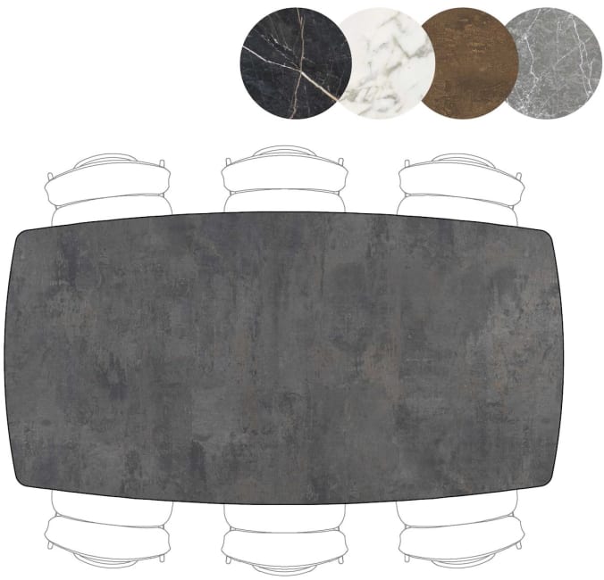 Henders and Hazel - Palace - eetkamertafel 210 x 110 cm - centrale poot - Antraciet