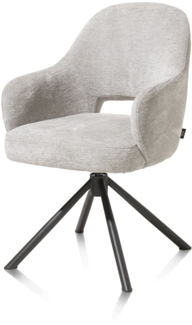 Henders & Hazel - Nikolas - chaise à accoudoirs - pied central pivotante