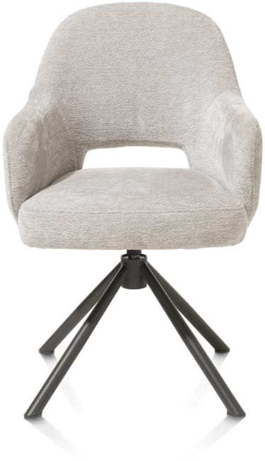 Henders & Hazel - Nikolas - chaise à accoudoirs - pied central pivotante