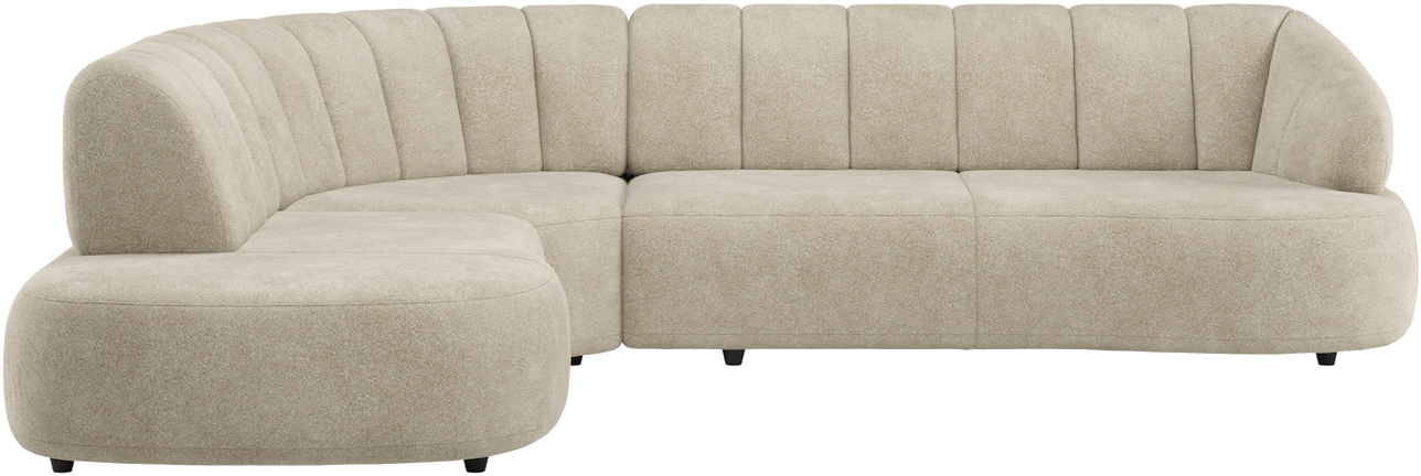 H&H - Coimbra - Canapés - Petite ottomane gauche fixe - grande element d&#39;angle - 3 places accoudoir droit fixe