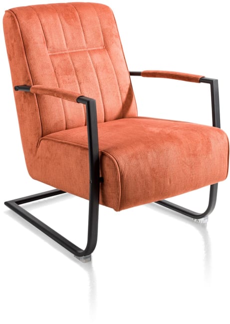 Henders and Hazel - Northon - Natuurlijk - fauteuil met swing-frame metaal zwart