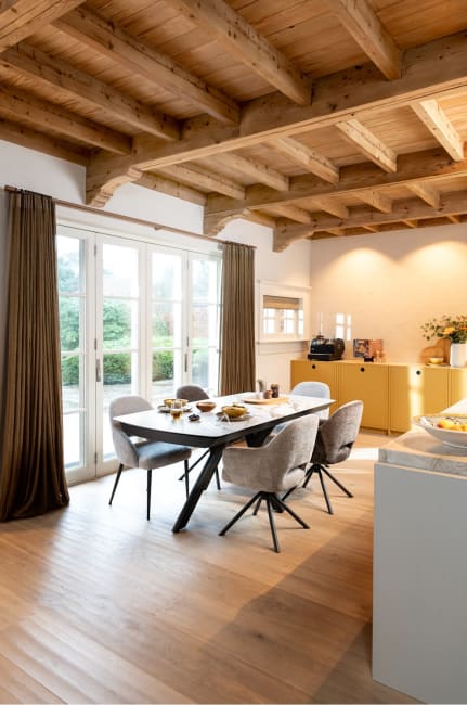 Henders and Hazel - Nikolas - eetkamerstoel - 4-pootjes - graphite - stof Enzo - Kiezel