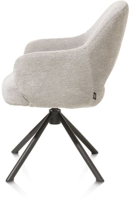 Henders & Hazel - Nikolas - chaise à accoudoirs - pied central pivotante
