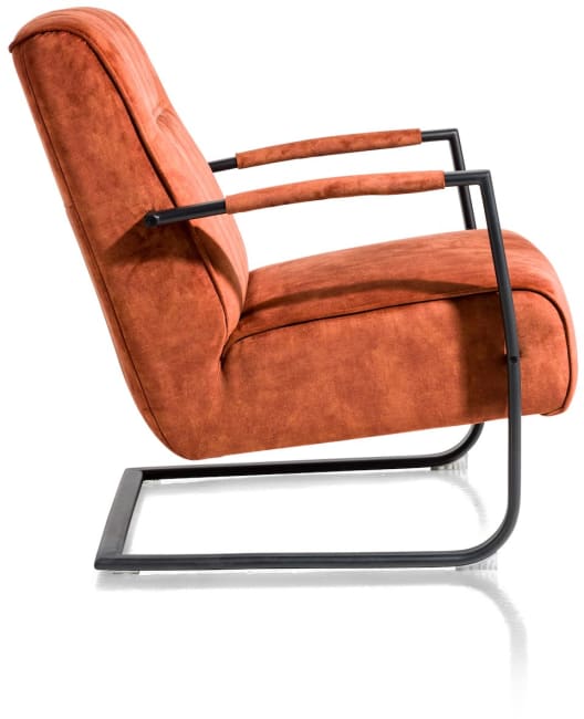 Henders and Hazel - Northon - Natuurlijk - fauteuil met swing-frame metaal zwart