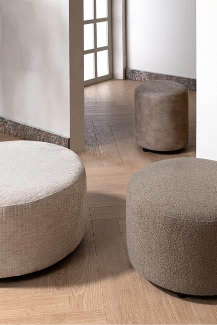 XOOON - Zach - Banken - poef rond 80 cm - hoogte 40 cm