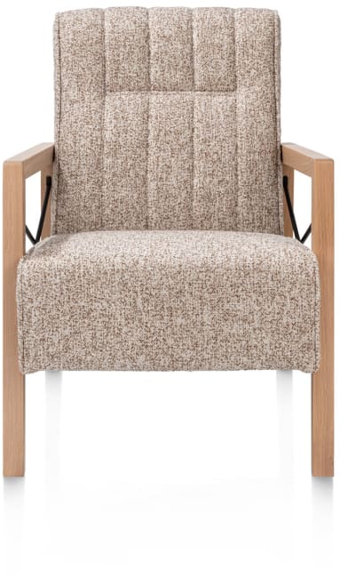Henders and Hazel - Northon - Natuurlijk - fauteuil met houten arm vintage clay / white / black