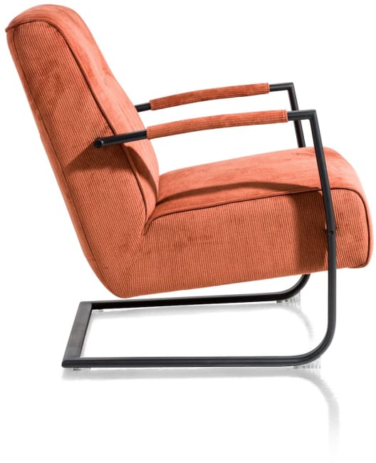 Henders and Hazel - Northon - Natuurlijk - fauteuil met swing-frame metaal zwart