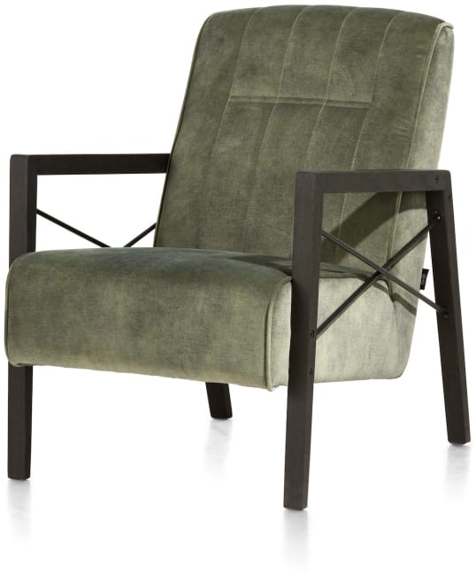 Henders and Hazel - Northon - Natuurlijk - fauteuil met houten arm vintage clay / white / black