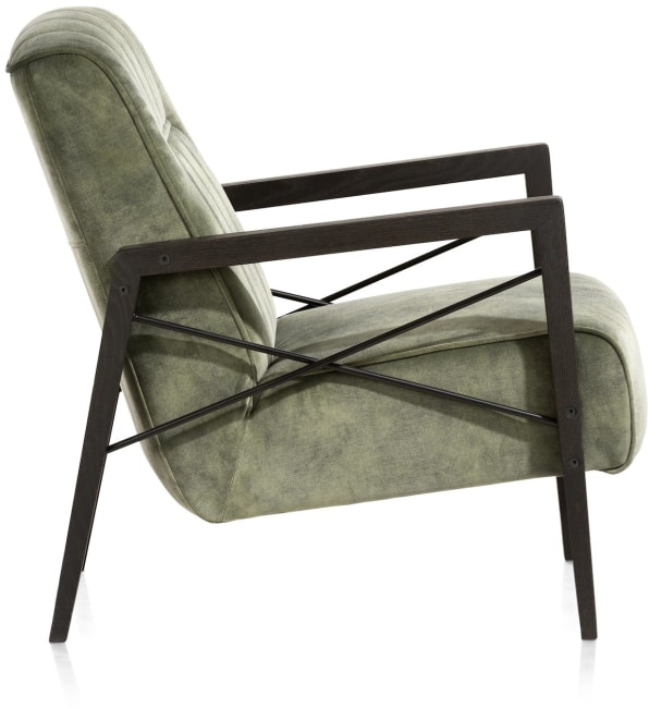 Henders and Hazel - Northon - Natuurlijk - fauteuil met houten arm vintage clay / white / black