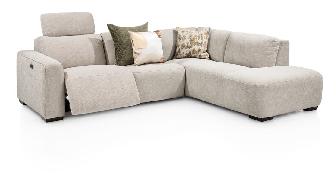 Happy@Home - Babette - Banken - 3 zits arm links electrisch + 1 hoofdsteun - ottomane big rechts