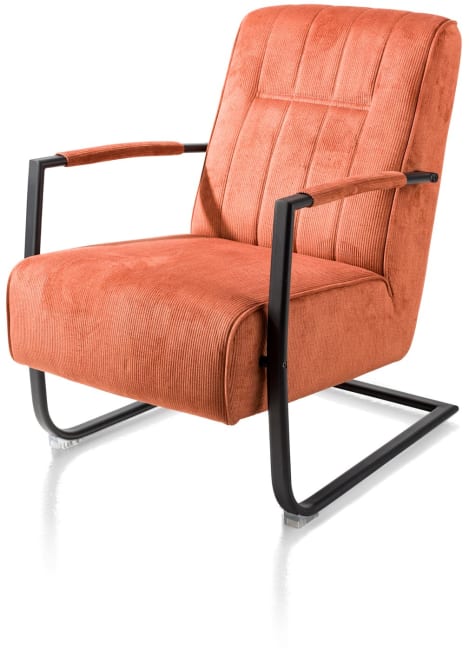 Henders and Hazel - Northon - Natuurlijk - fauteuil met swing-frame metaal zwart