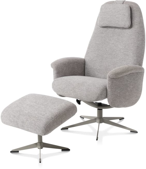 XOOON - Tonale - relax-fauteuil incl. poef - silk grey frame