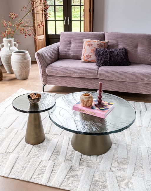 Henders and Hazel - Eloy - salontafel 81 x 81 cm - glazen blad