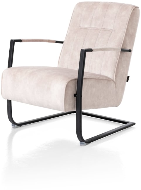 Henders and Hazel - Northon - Natuurlijk - fauteuil met swing-frame metaal zwart