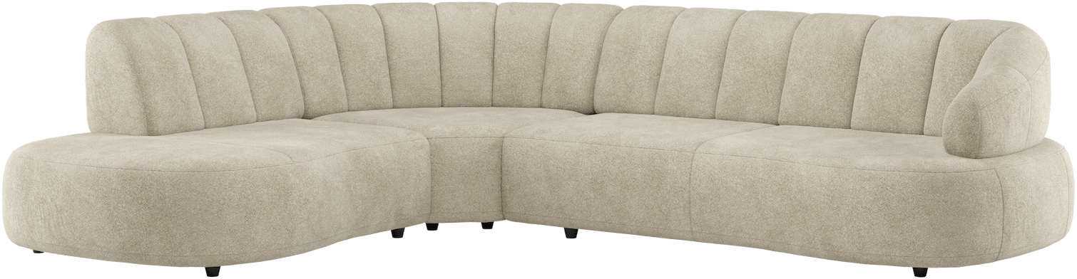 H&H - Coimbra - Canapés - Petite ottomane gauche fixe - grande element d&#39;angle - 3 places accoudoir droit fixe