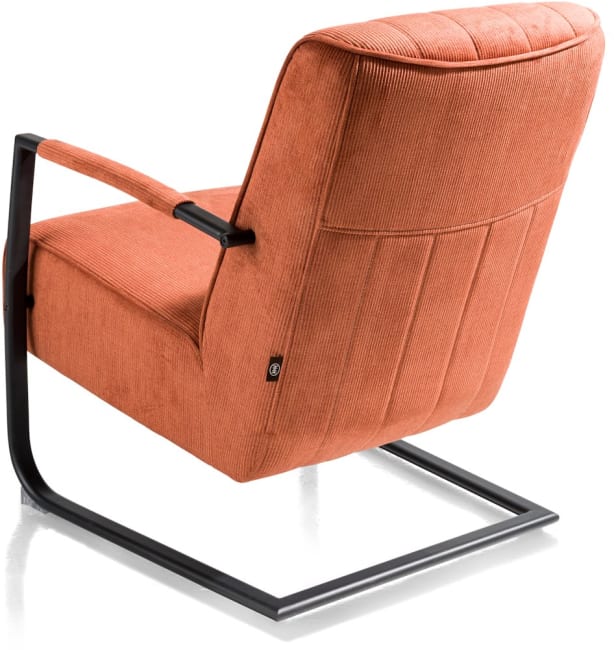 Henders and Hazel - Northon - Natuurlijk - fauteuil met swing-frame metaal zwart
