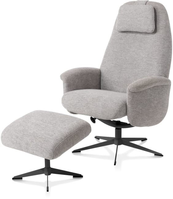 XOOON - Tonale - relax-fauteuil incl. poef - graphiet frame