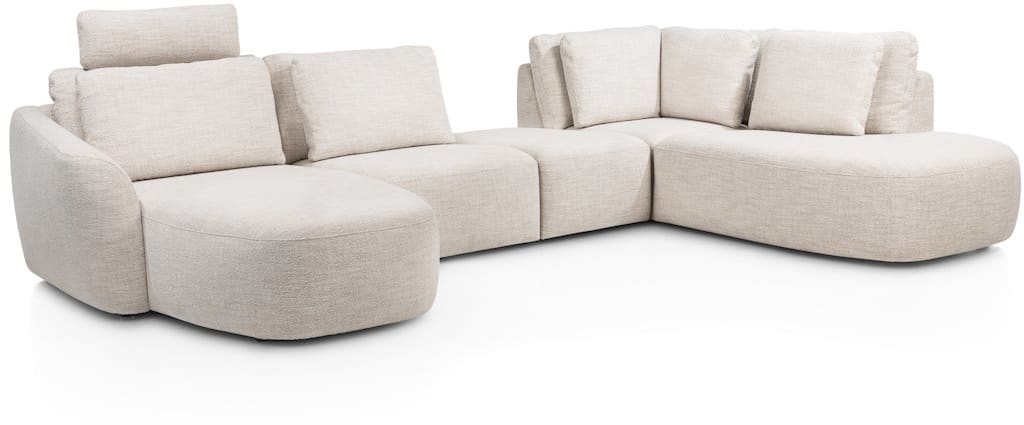 Henders & Hazel - Basento - Canapés - Meridienne gauche - appui-tete - 1 place sans accoudoir - pouf-insert - ottomane grand droit