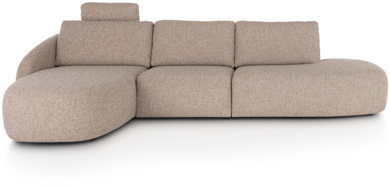 XOOON - Merano - Banken - Longchair links ronde arm - 1 zits zonder armen - ottomane small rechts