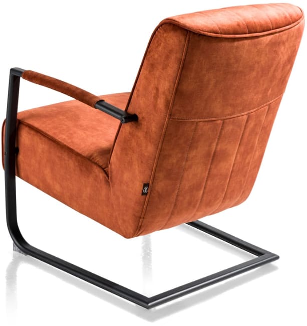 Henders and Hazel - Northon - Natuurlijk - fauteuil met swing-frame metaal zwart