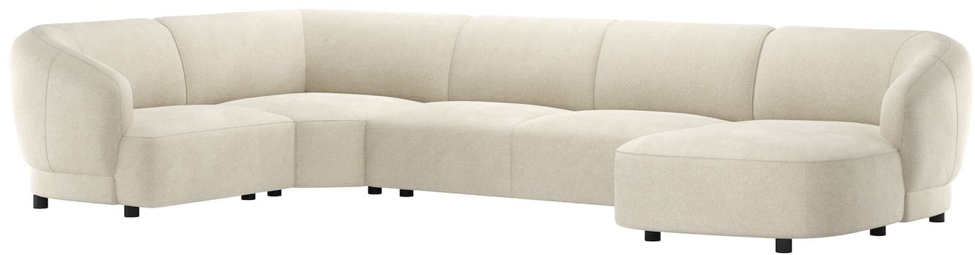 XOOON - Cervo - Banken - 1 zits arm links - hoek big - 2,5 zits zonder armen - longchair gebogen rechts