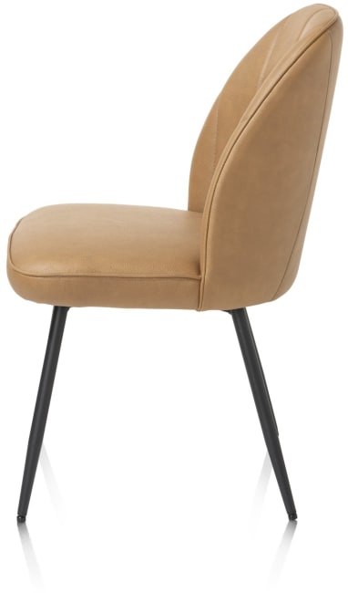 Henders and Hazel - Leo - eetkamerstoel - frame rough off black (ROB) - stof Pala - Okergeel