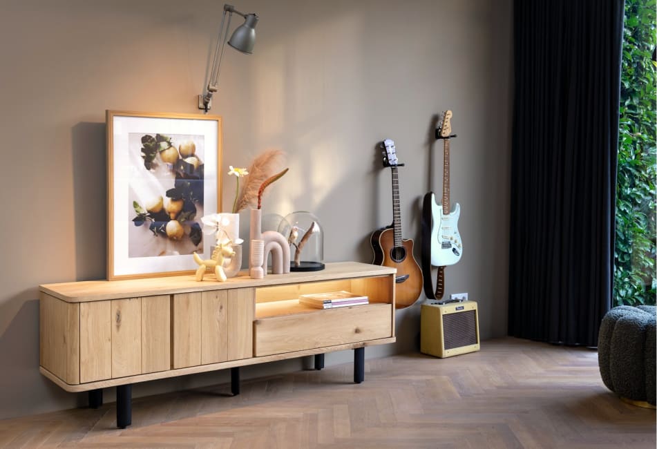 Henders and Hazel - Homestead - lowboard 180 cm - 2-deuren + 1-lade + 1-niche (+ LED)