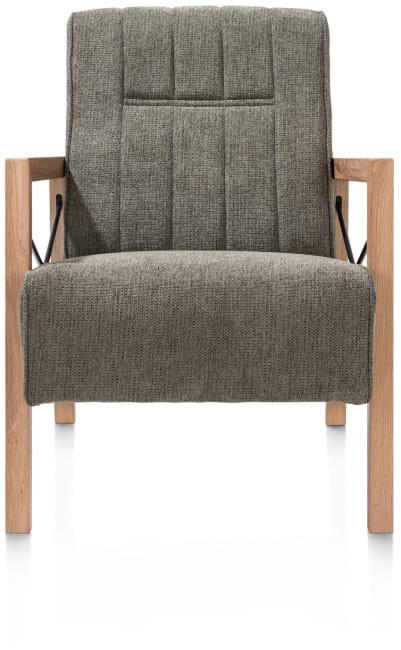 Henders and Hazel - Northon - Natuurlijk - fauteuil met houten arm vintage clay / white / black