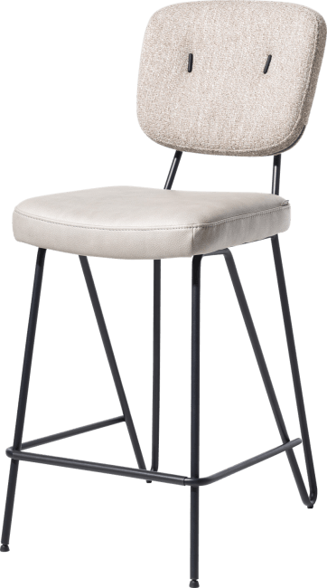 XOOON - June - design Scandinave - chaise de bar - cadre off black + ressorts ensaches
