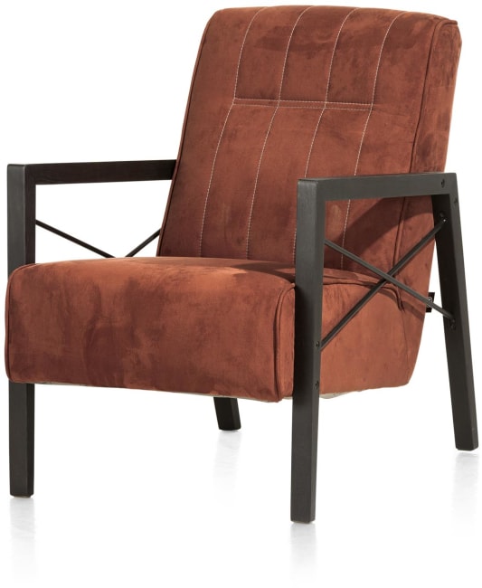 Henders & Hazel - Northon - Pur - fauteuil avec accoudoir en bois vintage clay / white / black